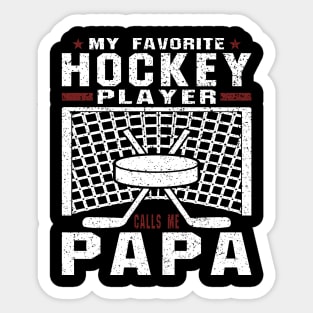 My Favorite Hockey Player Papa Red White Text Sticker